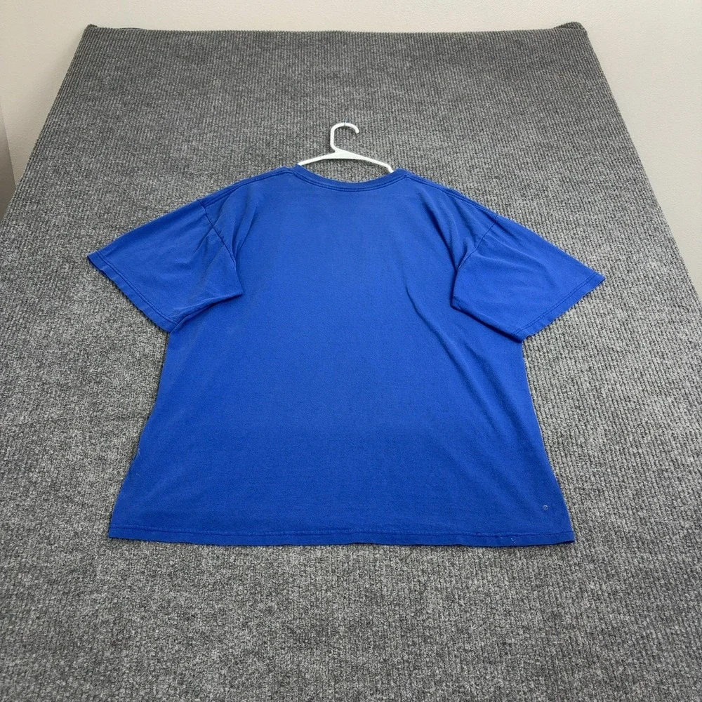 Vintage Adidas T Shirt Mens L Blue Cotton Graphic Logo Sportswear Streetwear